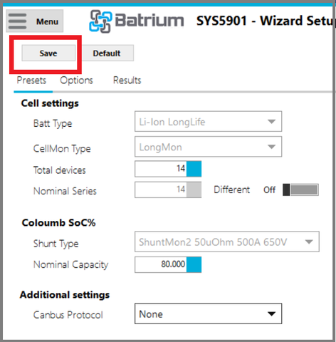 Septrium SP62 - Batteries selection
